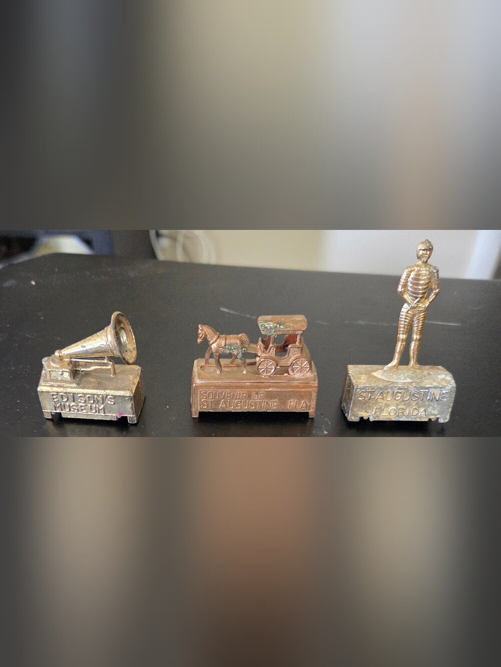 vintage collectible set  (3) vintage diecast miniature  pencil sharpeners